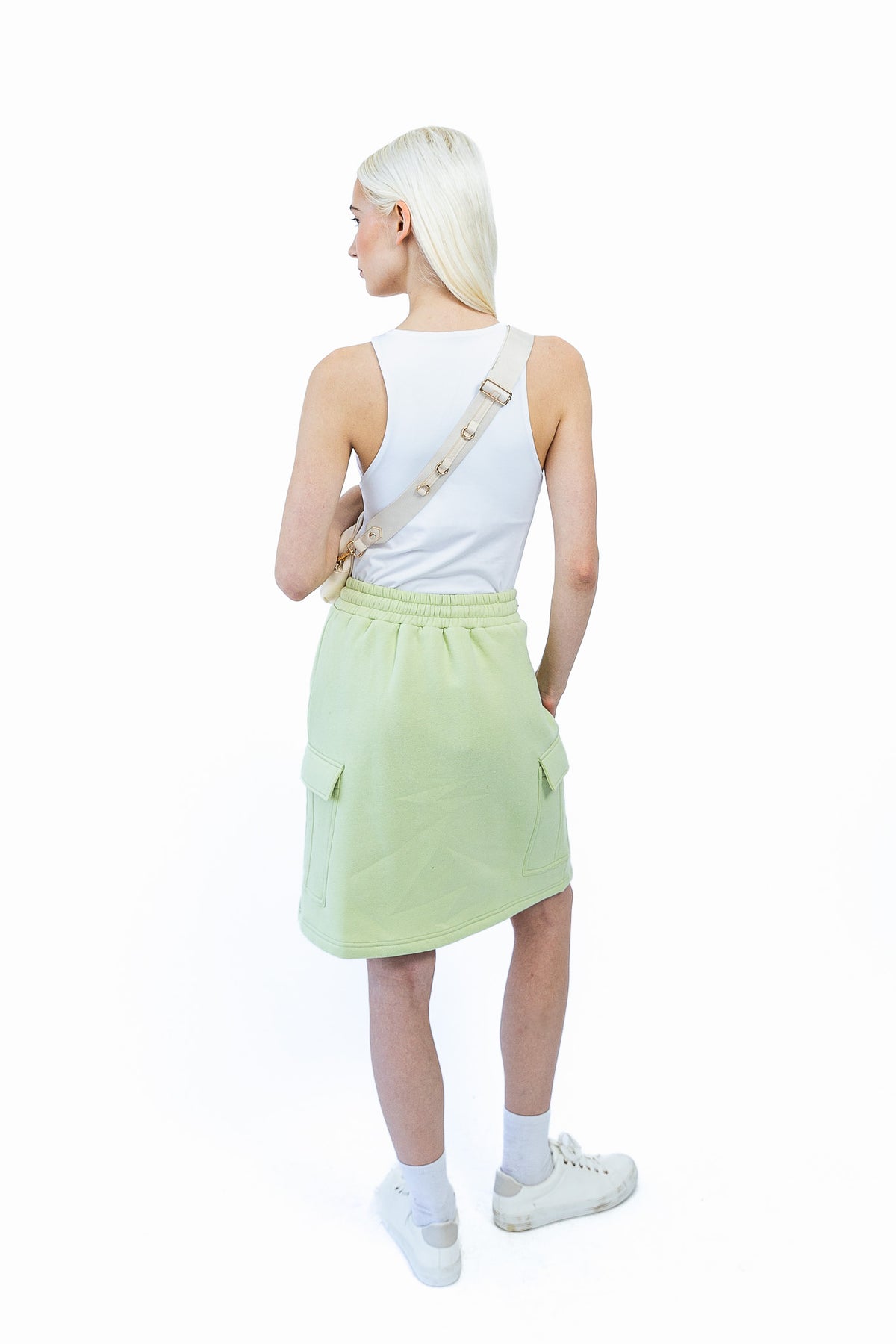 Fleece Drawstring Cargo Skirt