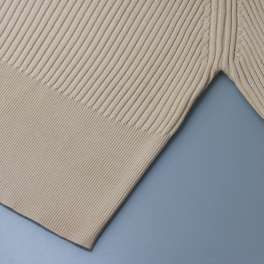 Matching Ribbed Sweater and Skirt Set