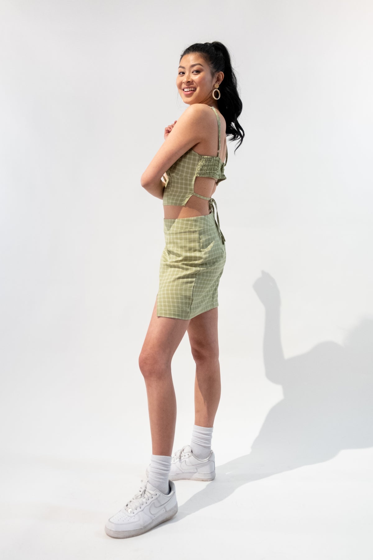 Plaid Tank Top And Mini Skirt Set