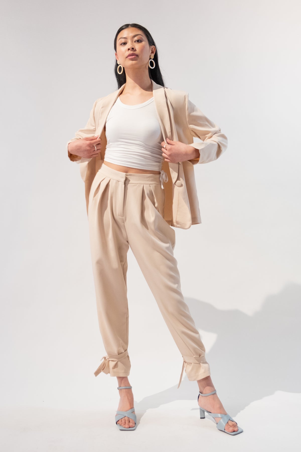 Single Breasted Blazer and Tailored Pants Set