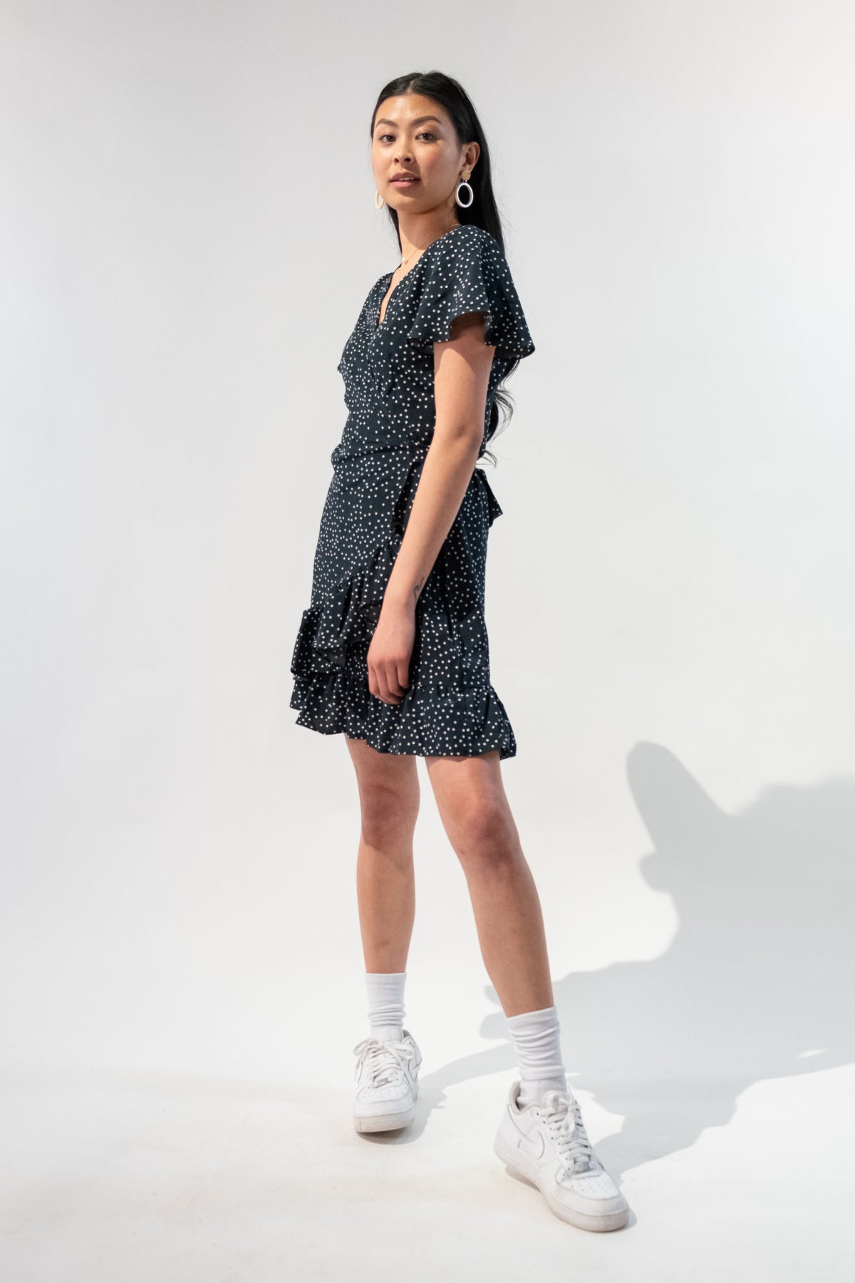 Short Sleeve V-Neck Wrap Dress