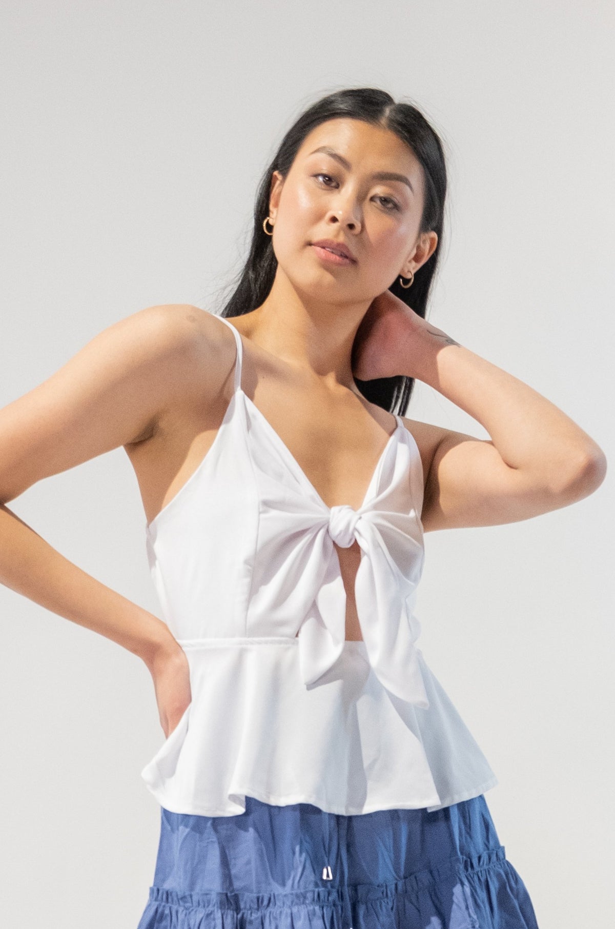 Bow Twist Spaghetti Strap Tank Top