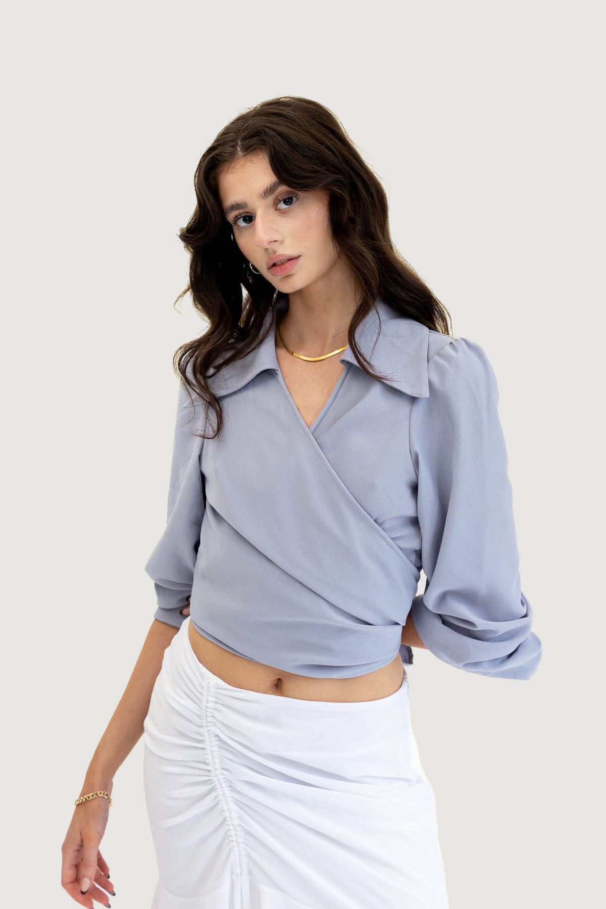 Bishop Sleeve Crop Top