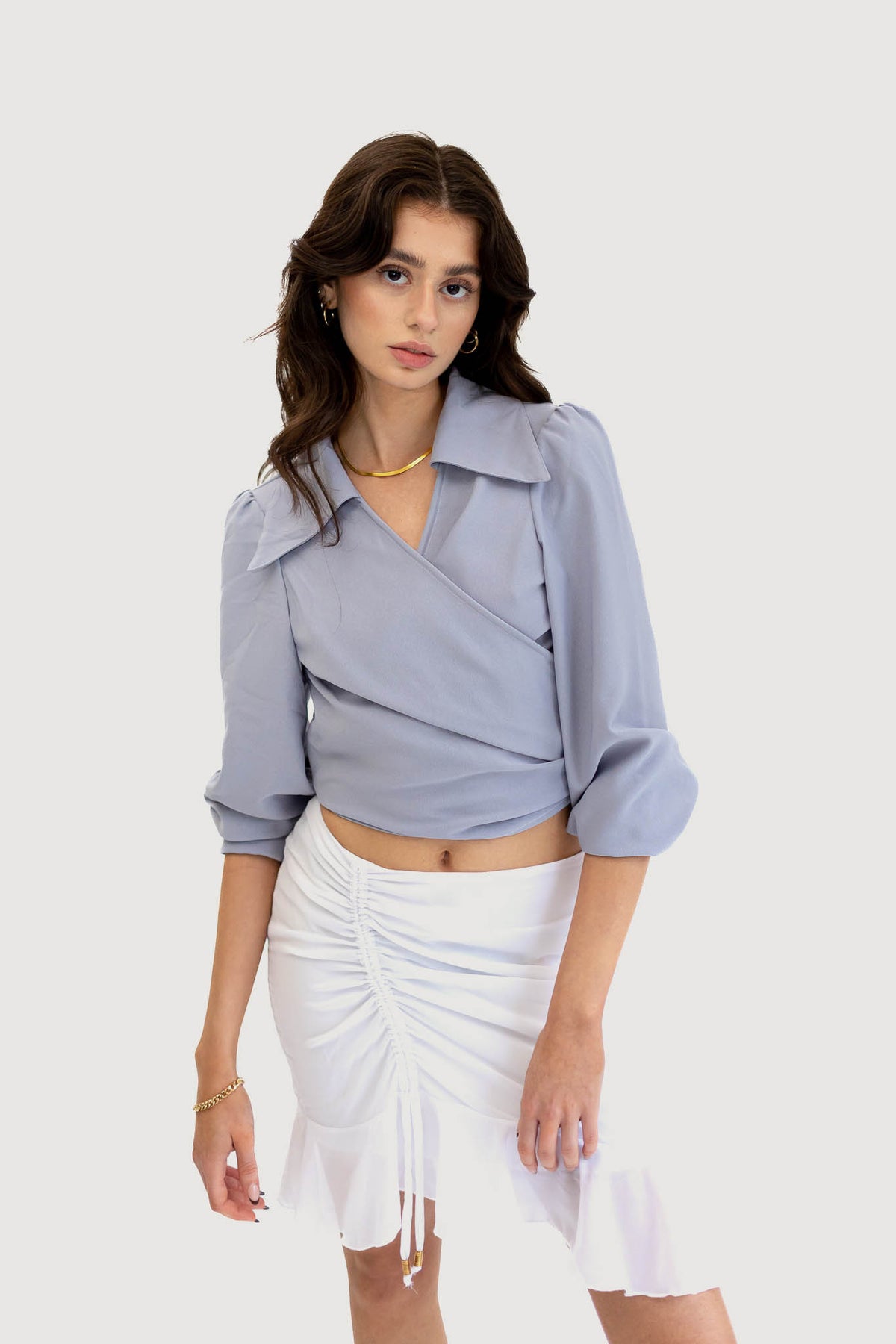 Bishop Sleeve Crop Top