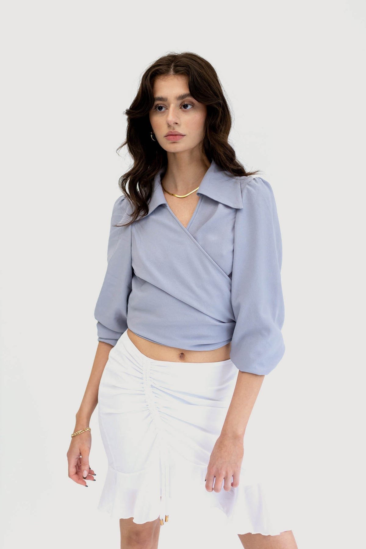 Bishop Sleeve Crop Top