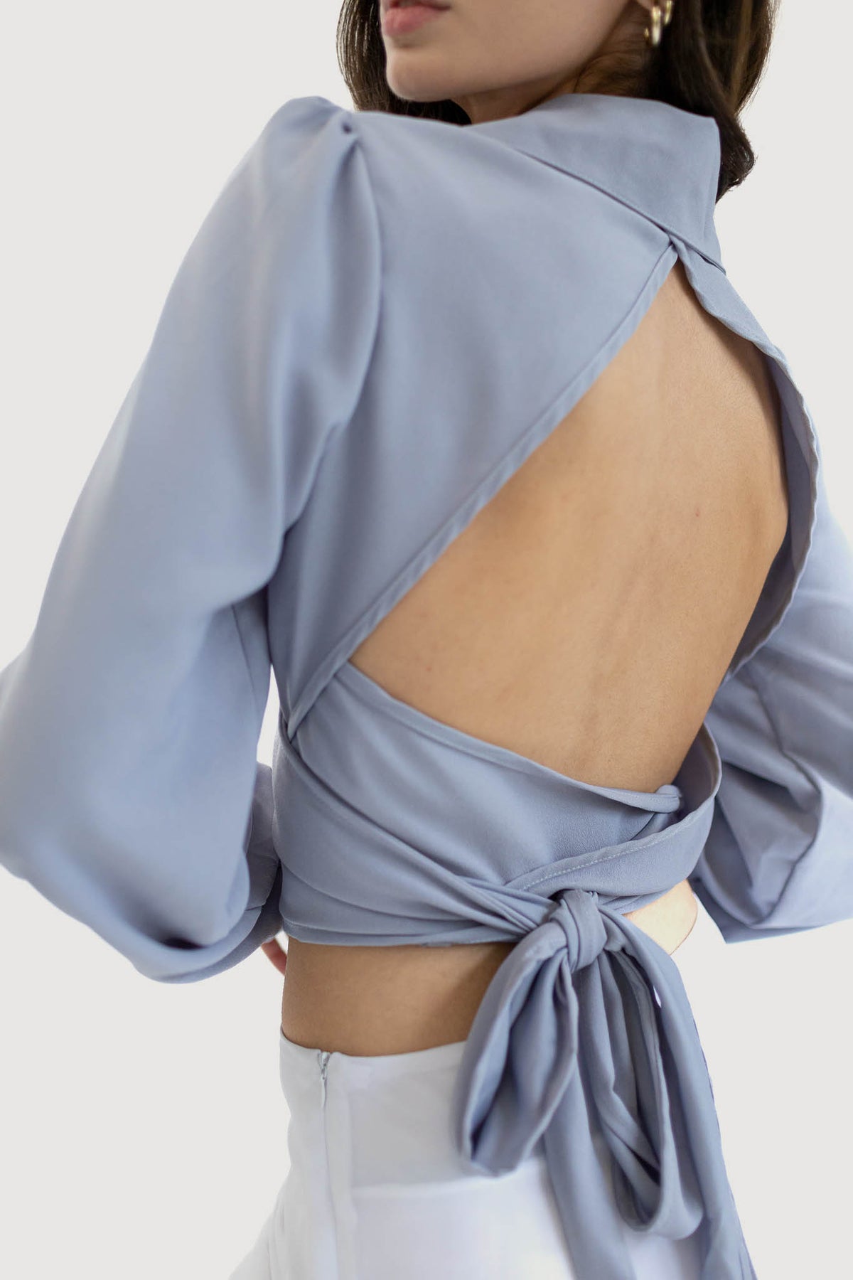 Bishop Sleeve Crop Top