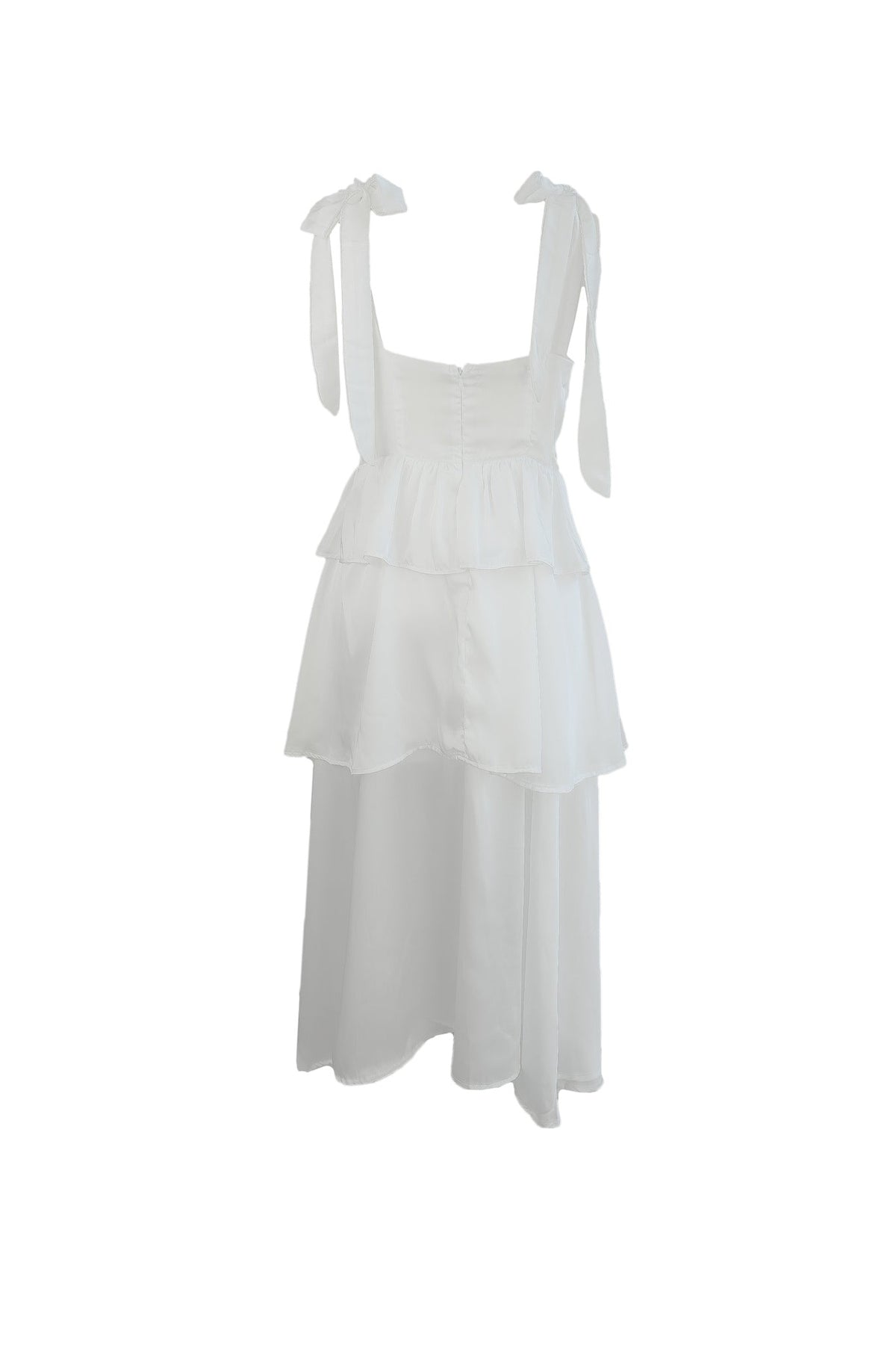 Florence Tiered Ruffle Midi Dress White
