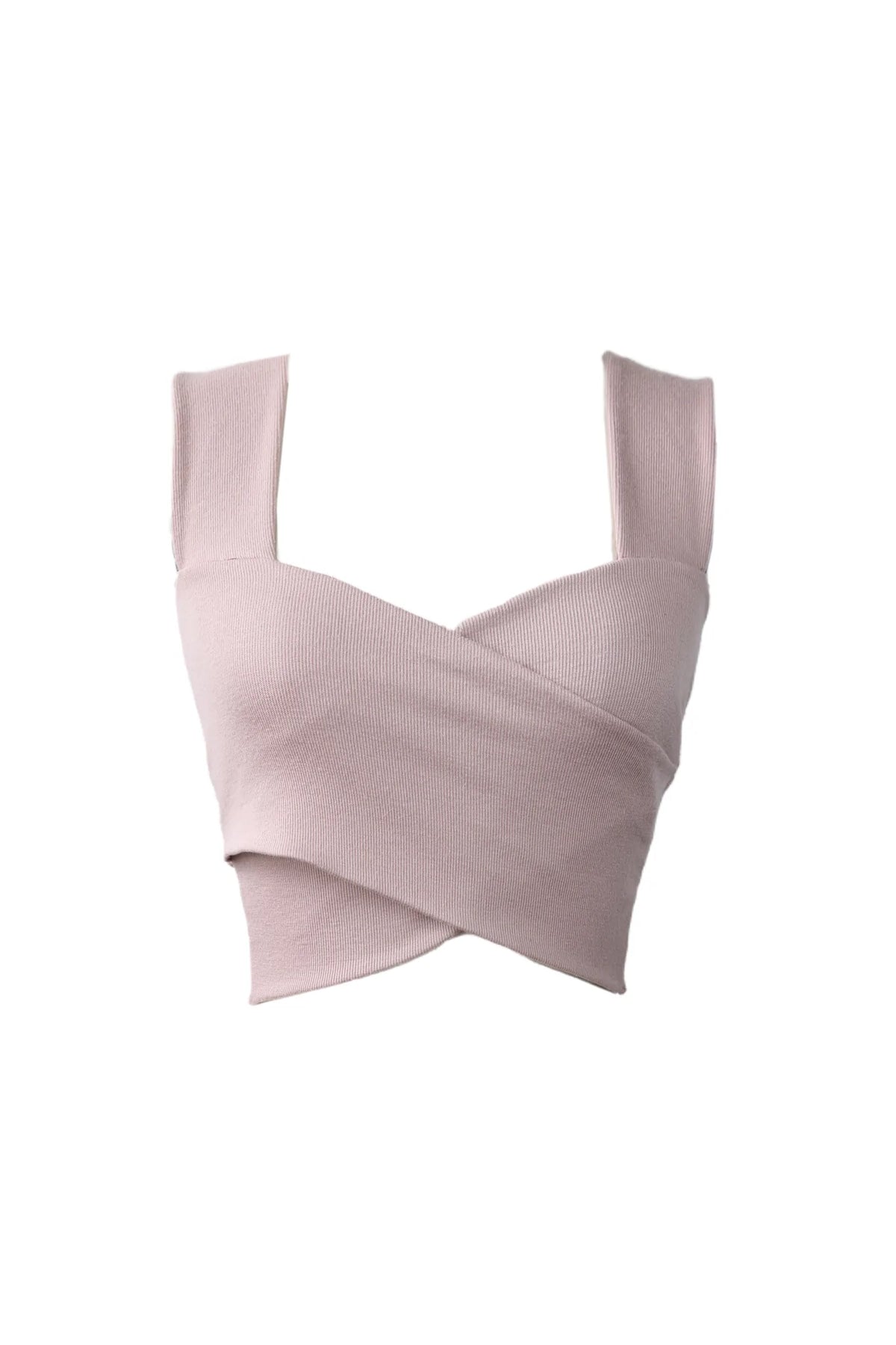 Ballet Core Cross Over Crop Top - Rosetta / pink