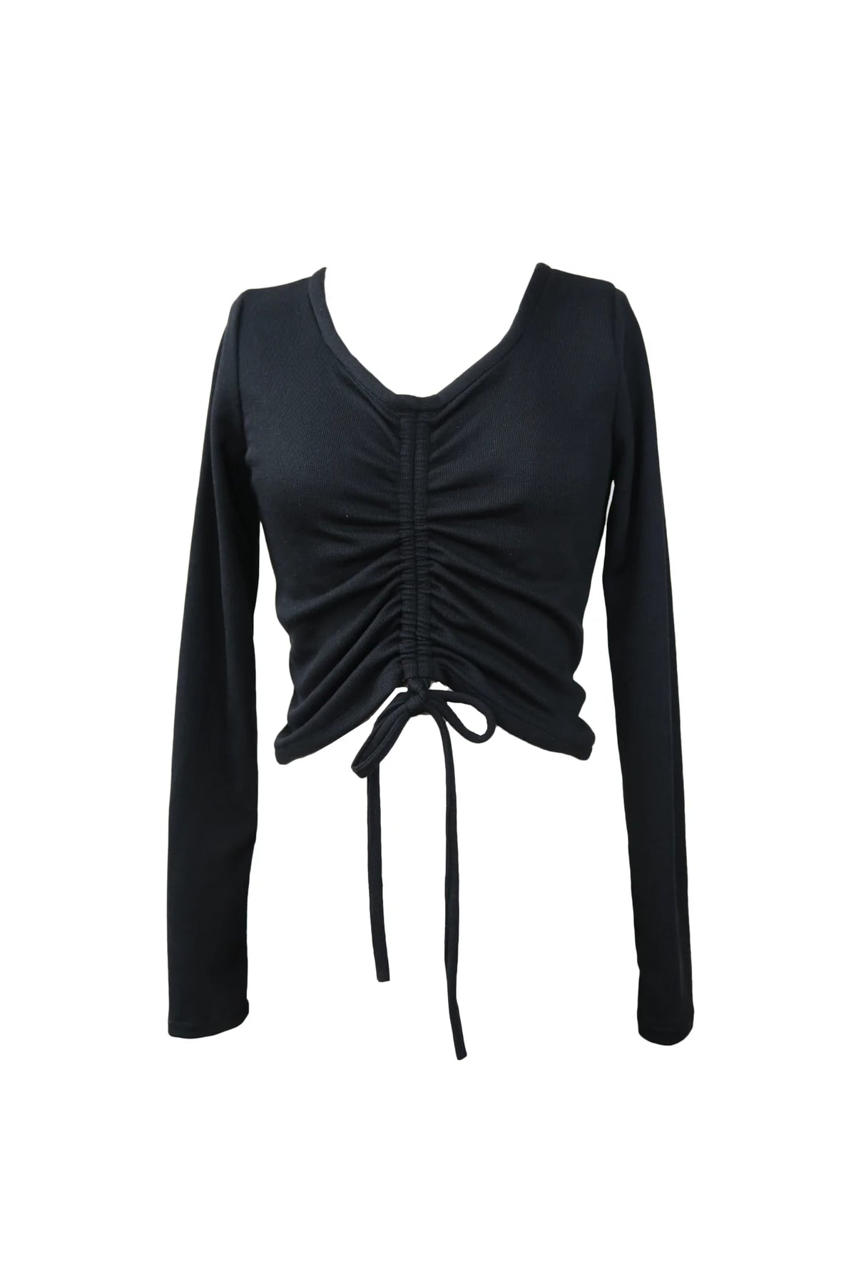 Sustainable Knit Ruched Long Sleeve Top