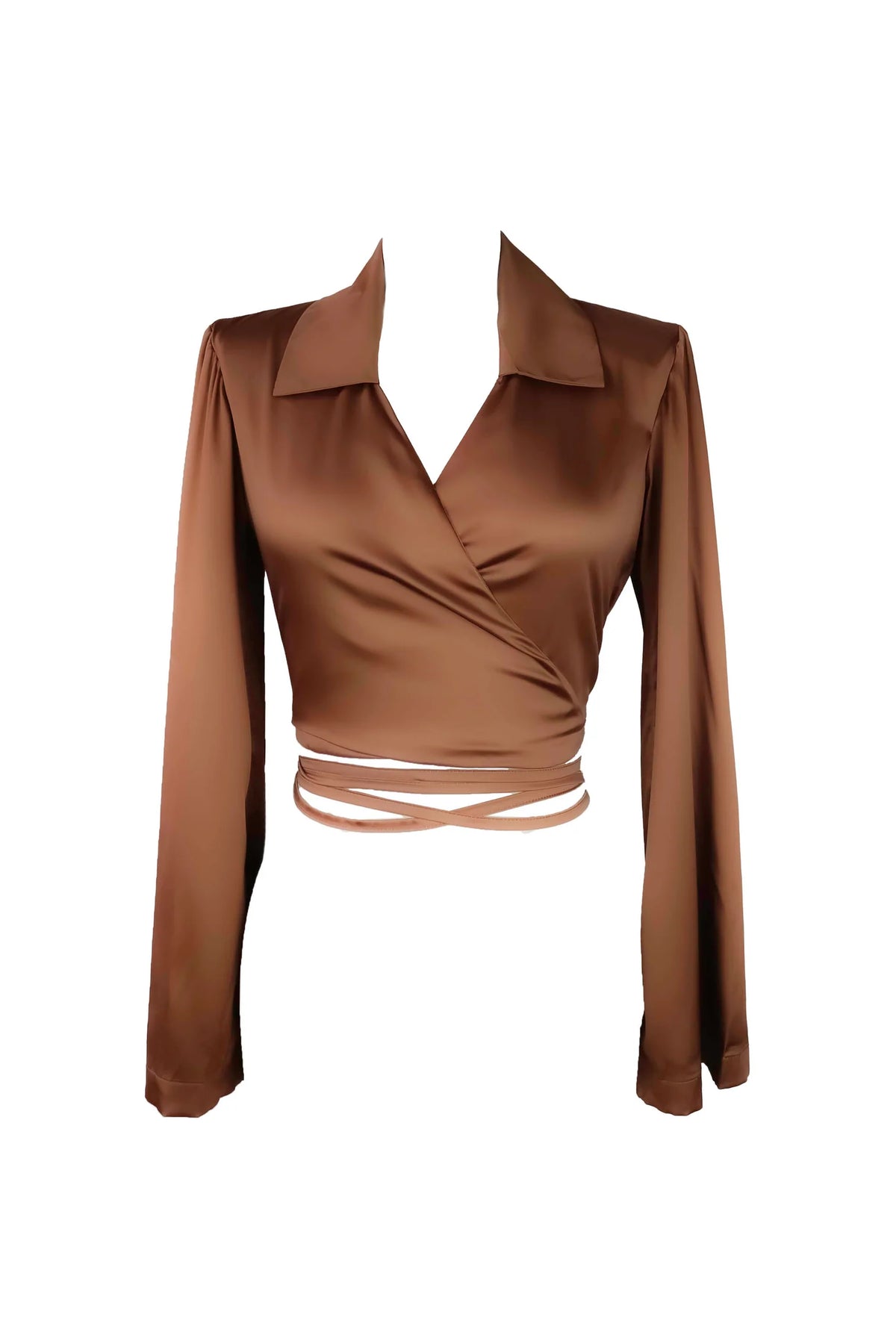 Sustainable Satin Wrap Blazer
