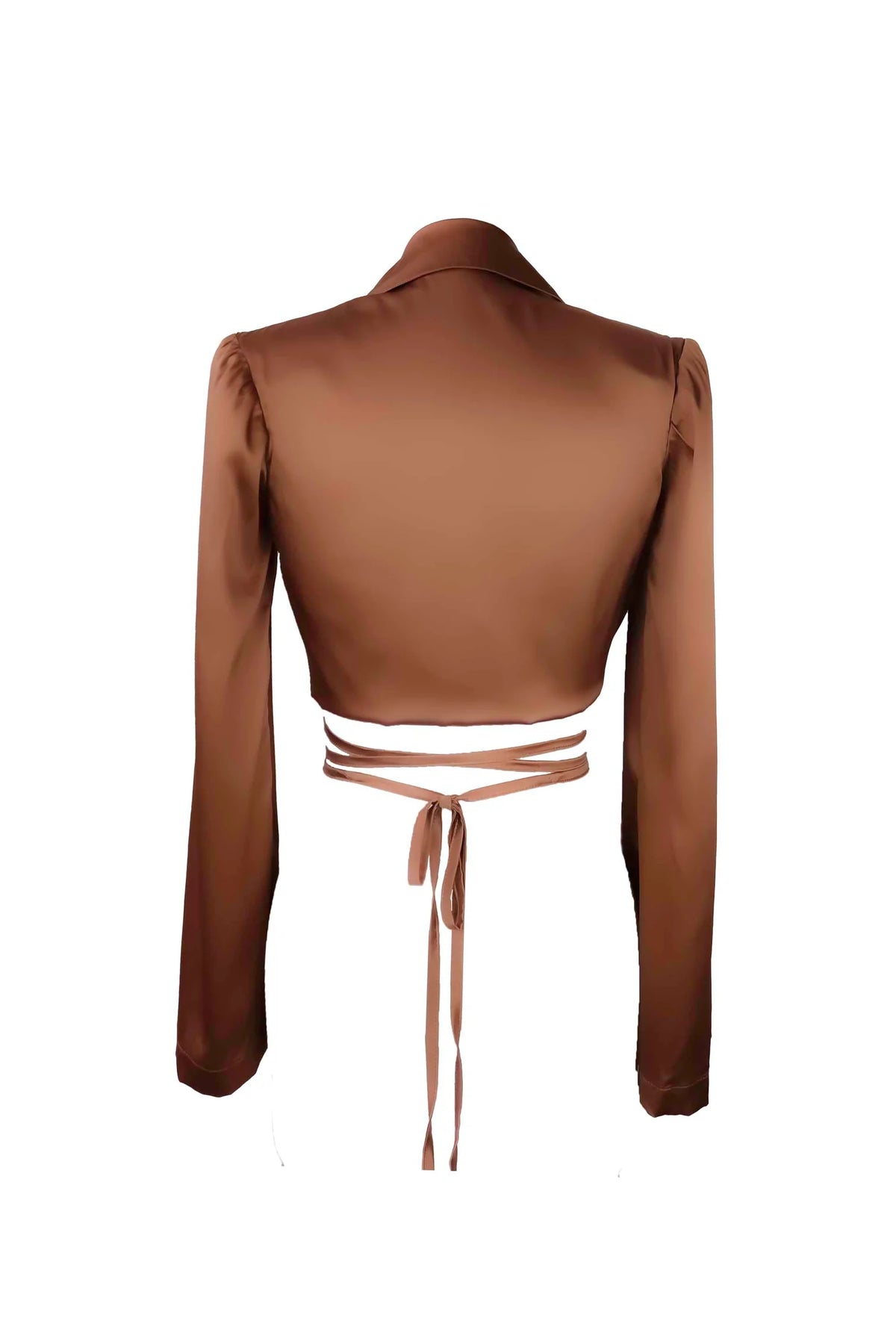 Sustainable Satin Wrap Blazer