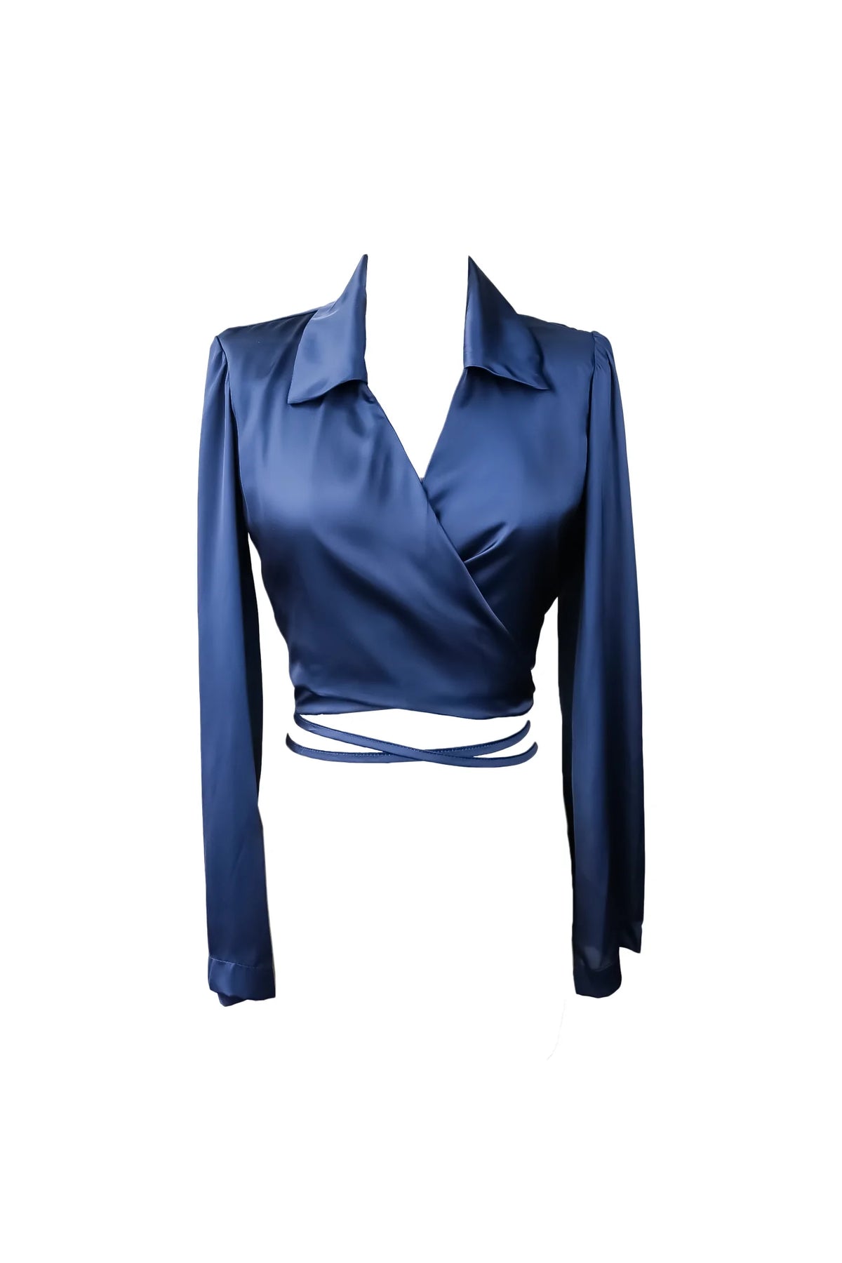 Sustainable Satin Wrap Blazer