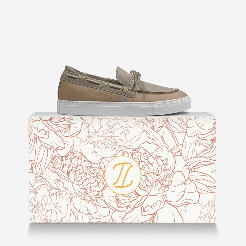 Seaside Chic Beige Loafer-Style Sneakers - Made in Italy