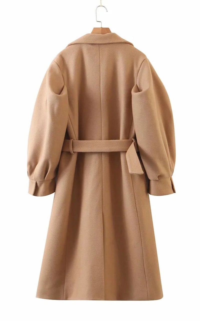Oversized Puff-Sleeve Coat