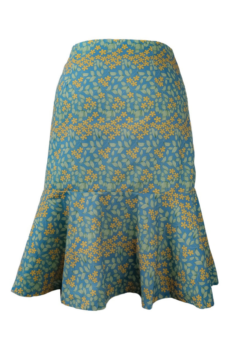 Lucia Flowy Floral Skirt with Ruffled Hem