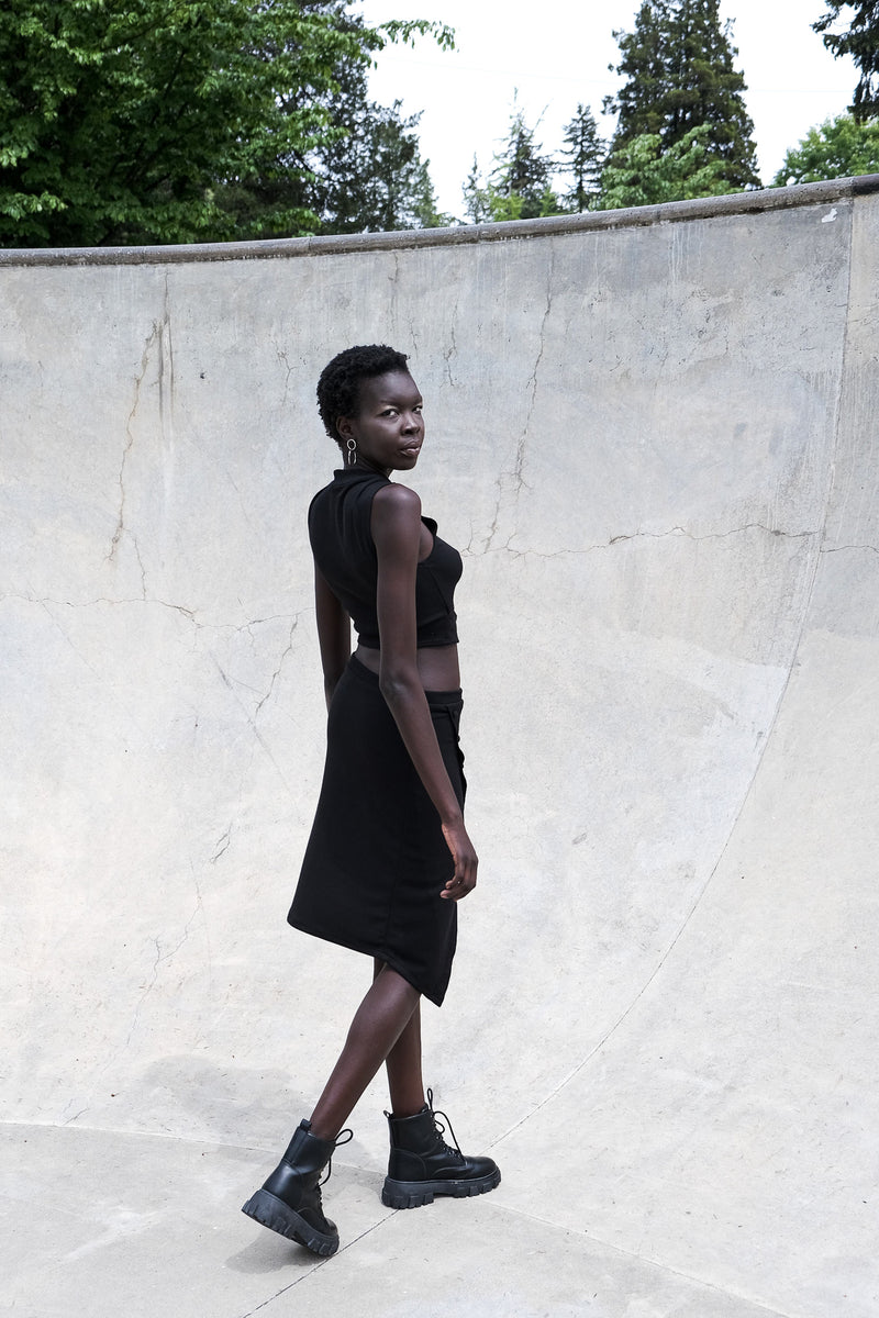 Sustainable Asymmetrical Slit Skirt