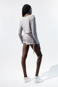 Long Sleeves Cropped Top and Shorts Set