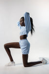 Long Bishop Sleeves Sweater and Shorts Set