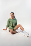 Long Bishop Sleeves Sweater and Shorts Set