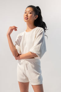 Long Bishop Sleeves Sweater and Shorts Set