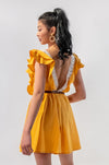 Ruffle Sleeves Skater Dress W/ Lace Trims