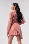 Leather Oversized Blazer w/ Waist Belt