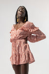 Long Sleeves Ruffles and Gathers Dress
