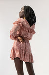 Long Sleeves Ruffles and Gathers Dress