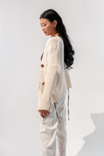 Cable Knit Button Oversized Cardigan