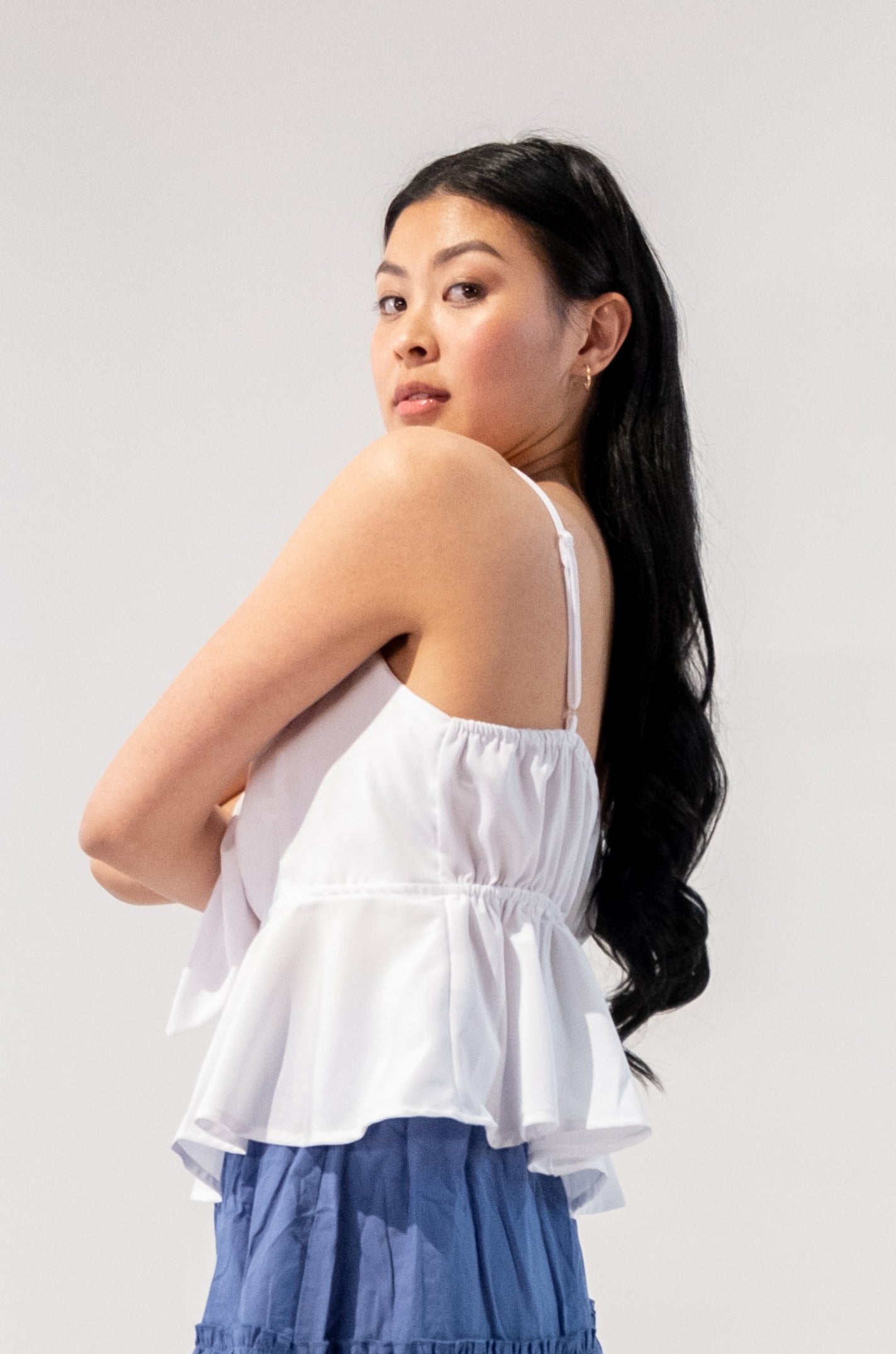 トップス Winged Strap Bow Tank Top Lauren Bow Shoulder Strap Corset Tank Top | francesca's®