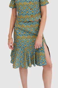 Model wears a floral matching set. 