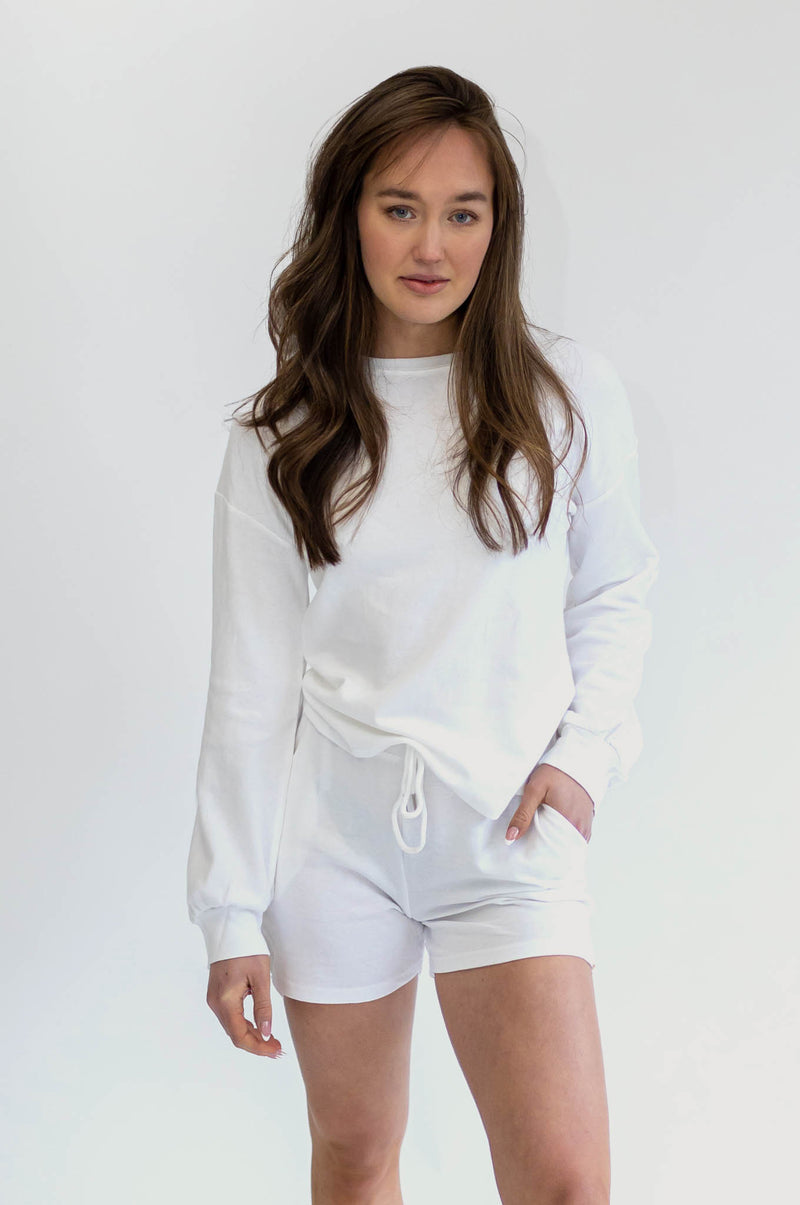 Relaxed Fit Sweater and Shorts Set