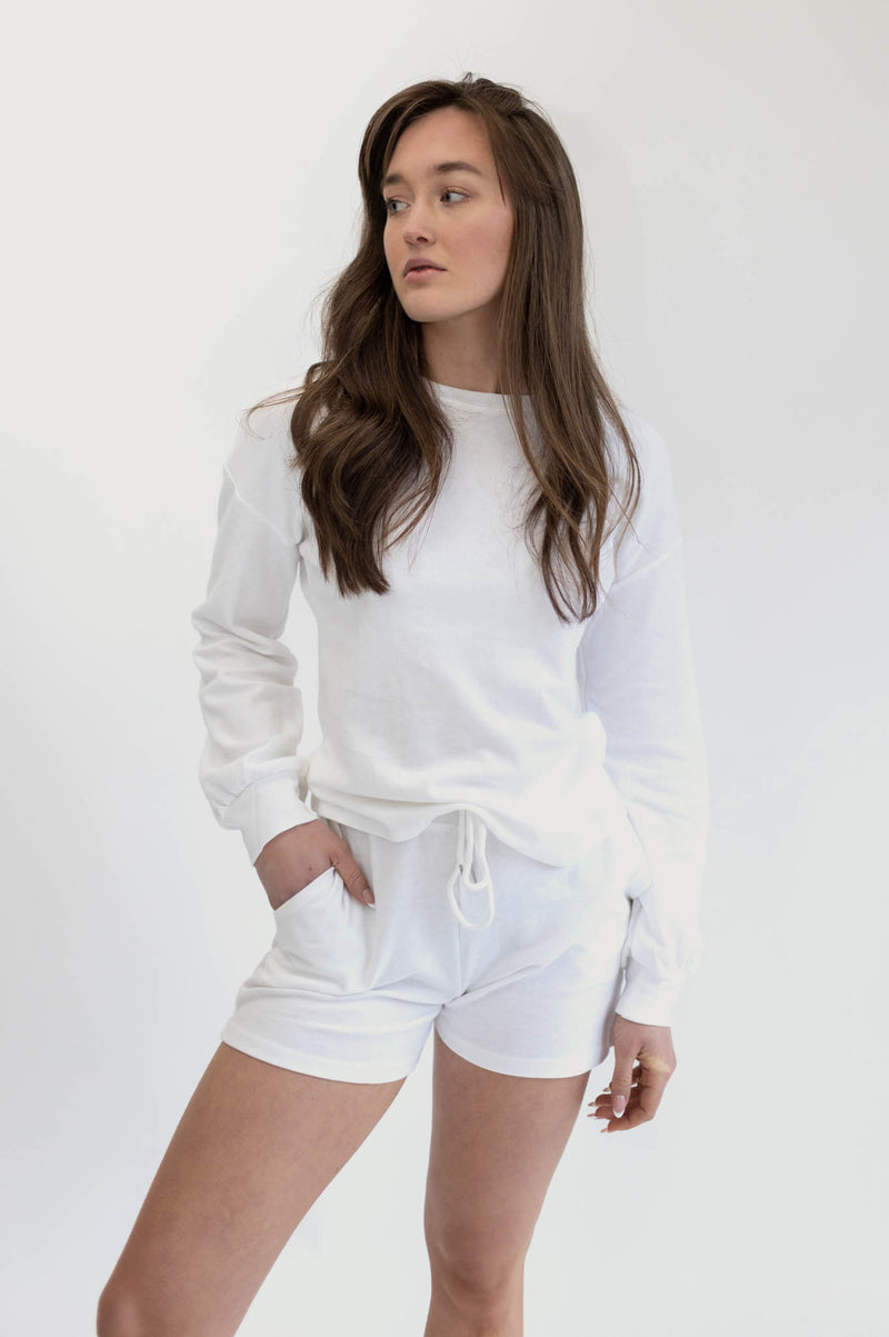 Relaxed Fit Sweater and Shorts Set