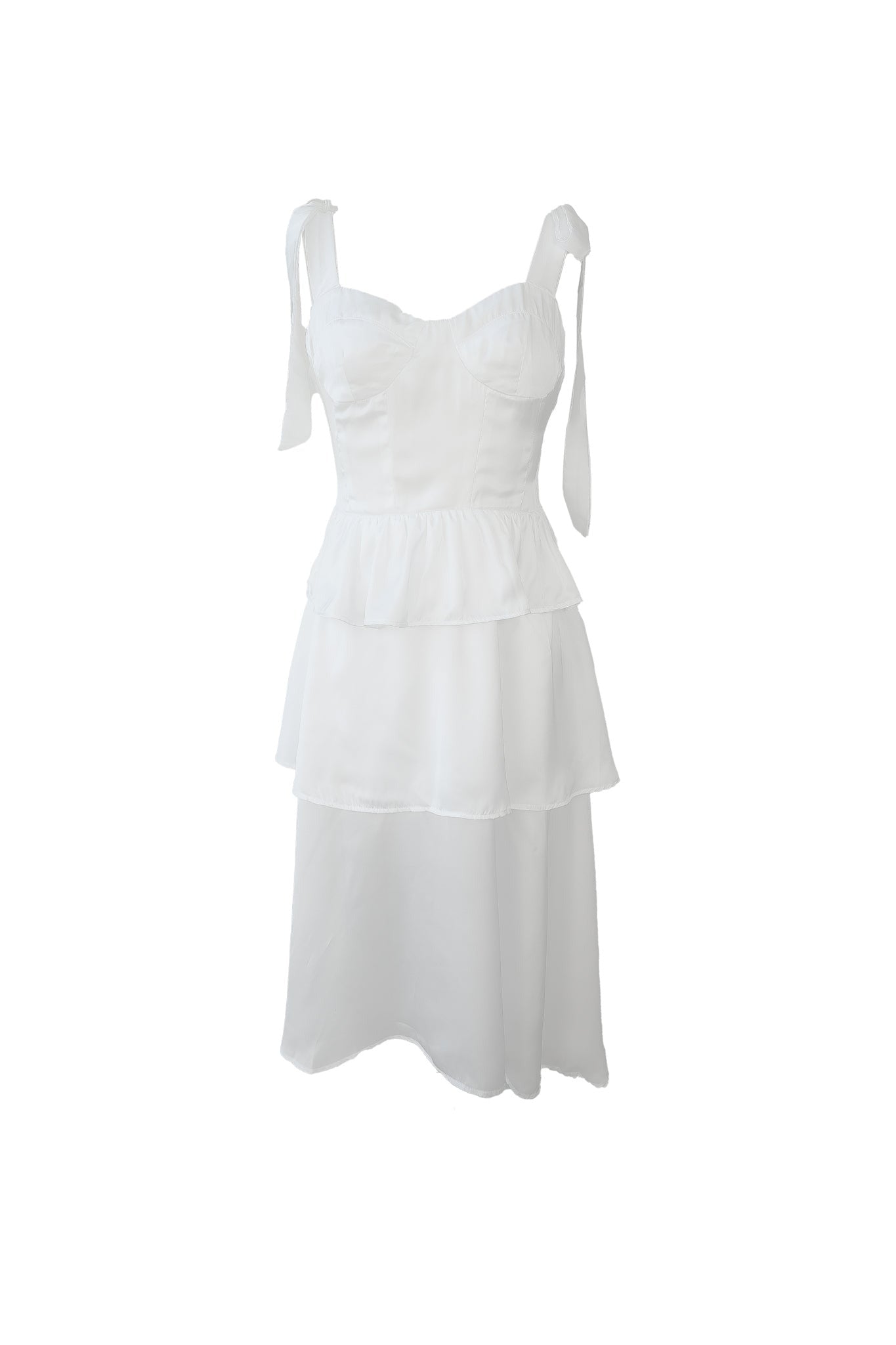 Florence Tiered Ruffle Midi Dress White – TheTrendApparel.com